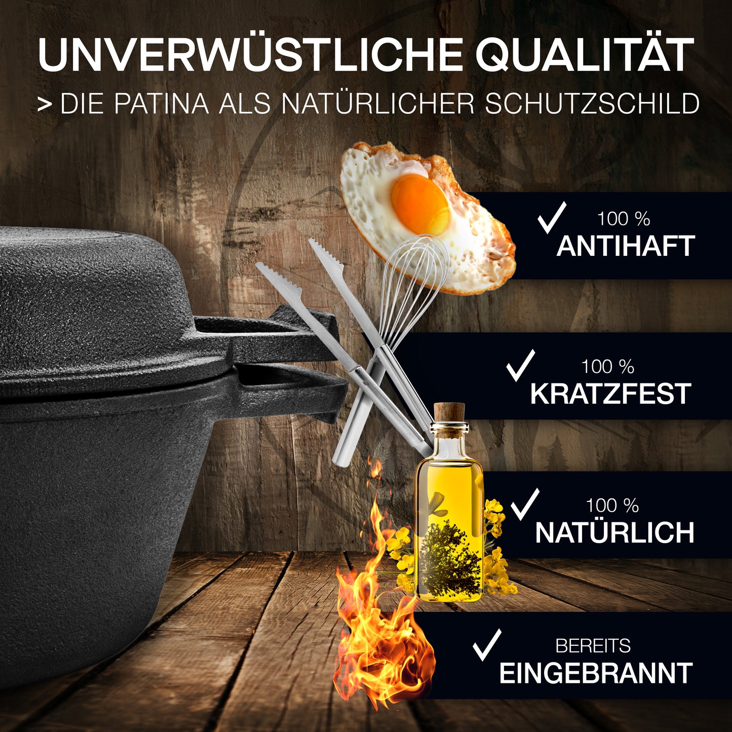 2in1 Gusseisener Topf