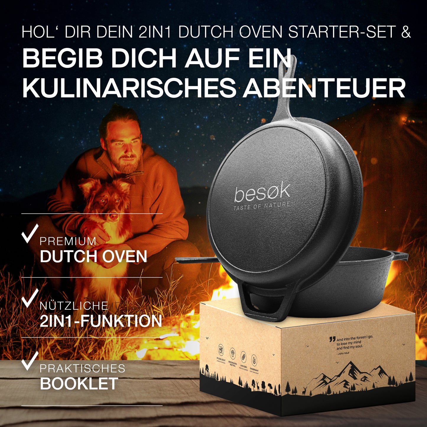 2in1 Gusseisener Topf